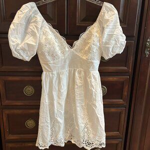 White Lovers Lane Puff Sleeve Dress